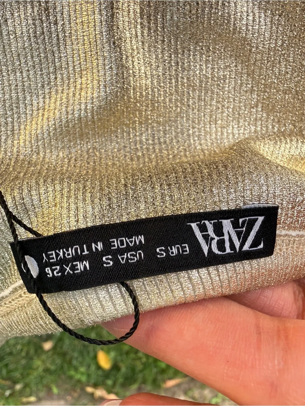 Zara Gold Metallic Ribbed Tank Top - Picture 2 of 5